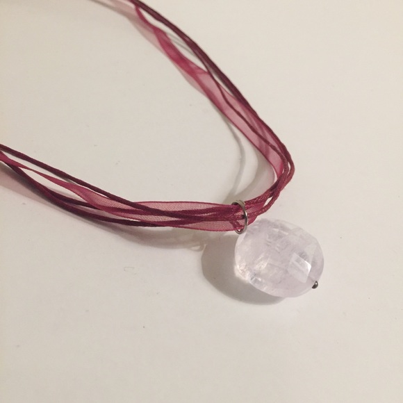 Ribbon and Stone Modern Necklace - Picture 3 of 6